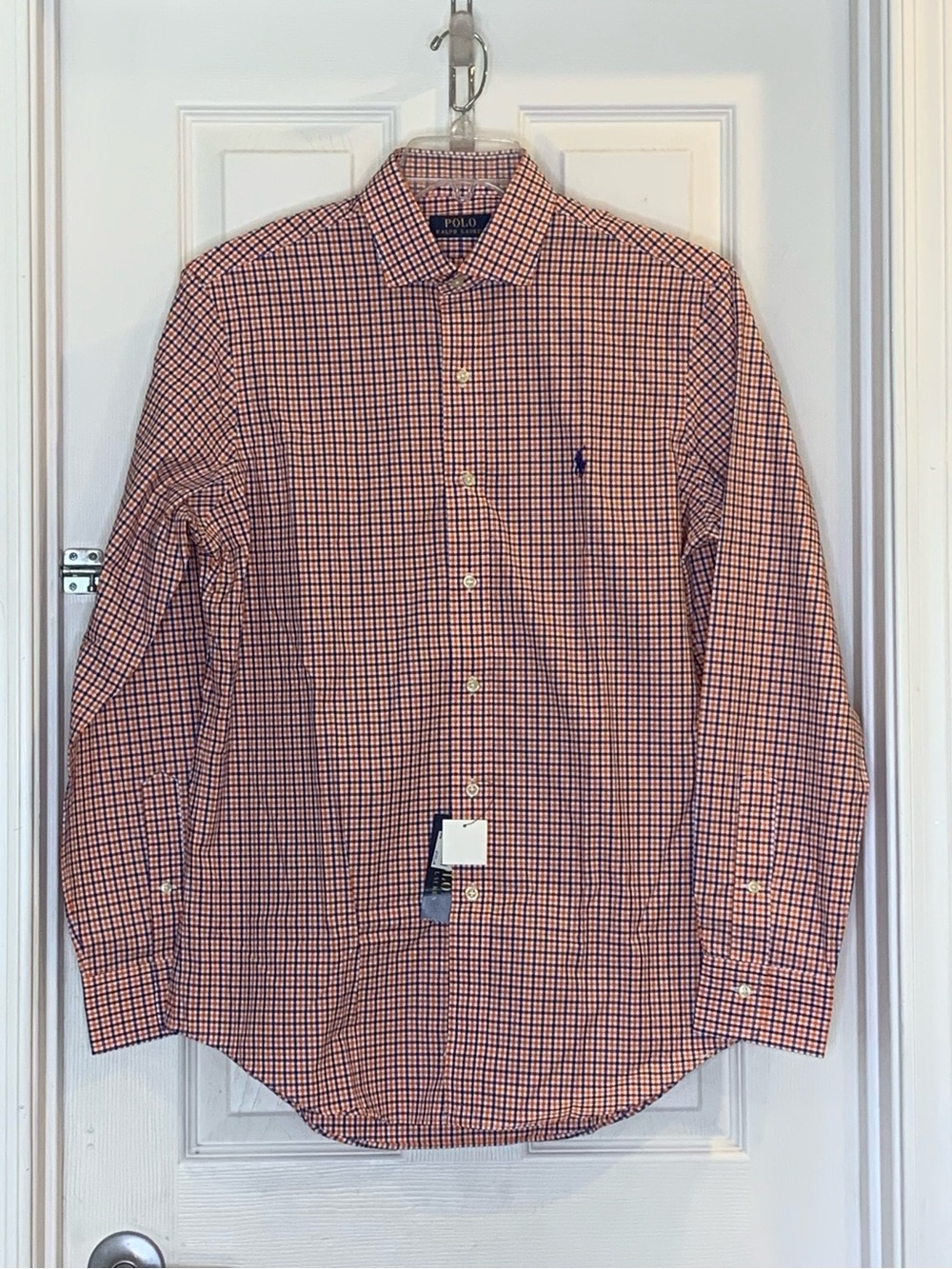 Polo Ralph Lauren Classic Button Down Shirt Size Medium Blue Orange